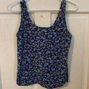 Blue Floral Tank Top